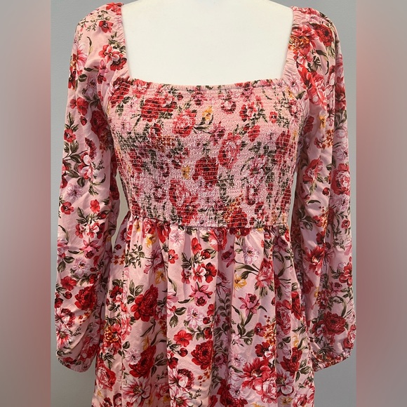 Floral Pink Smocked Dress - Picture 5 of 14